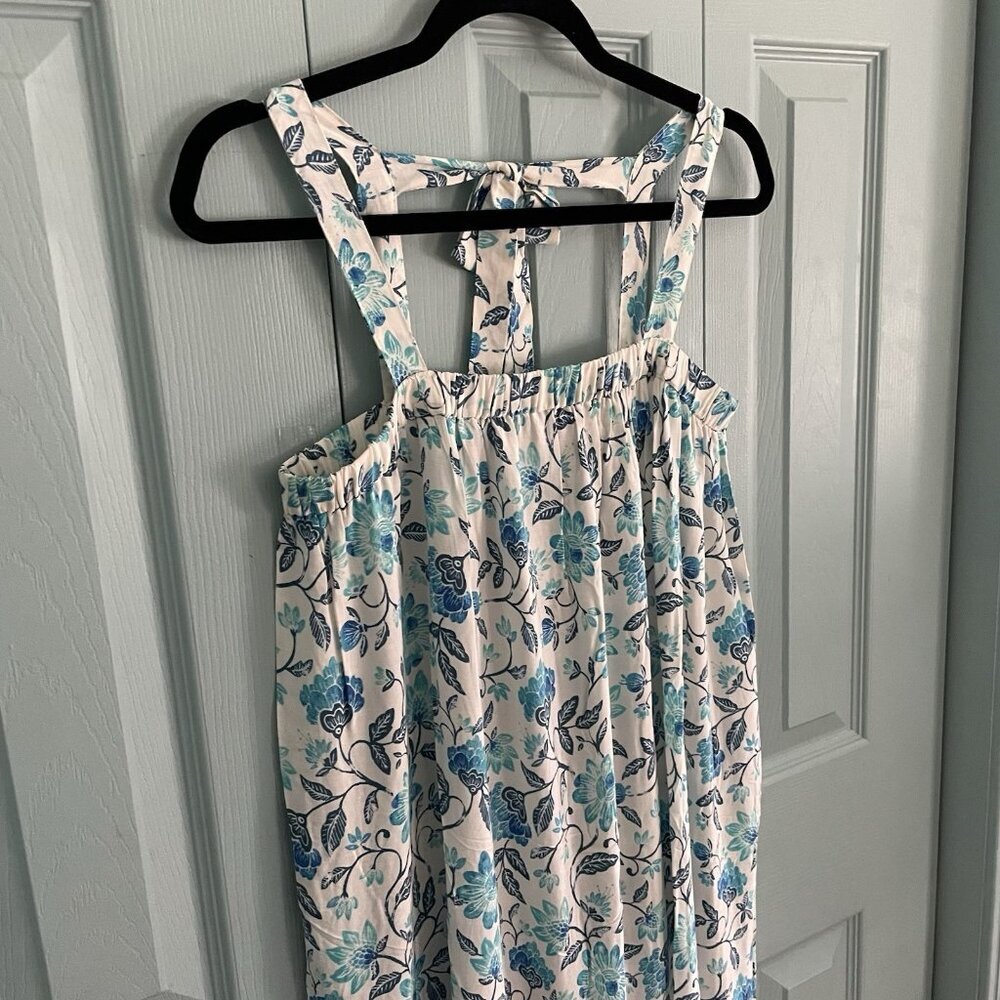 Old Navy Women’s Sleeveless Tie-Back Cutout Maxi Dress Medium Light Blue Flowers - Picture 4 of 15